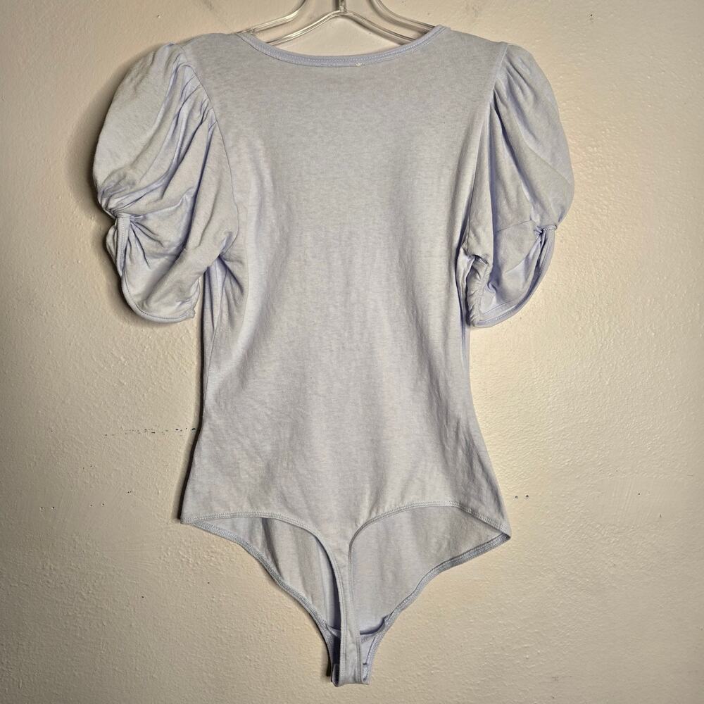 Romantic Feminine Puff Sleeve Bodysuit Pastel S Pastel Blue Free People Ava - Picture 3 of 8